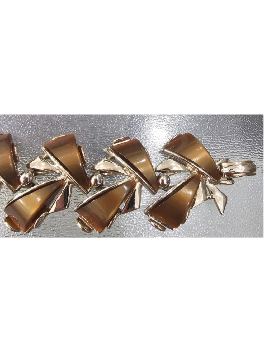 Vtage Art Thermoset Necklace Vintage Chocolate Brown Designer Fashion Bracelet - Picture 2 of 8